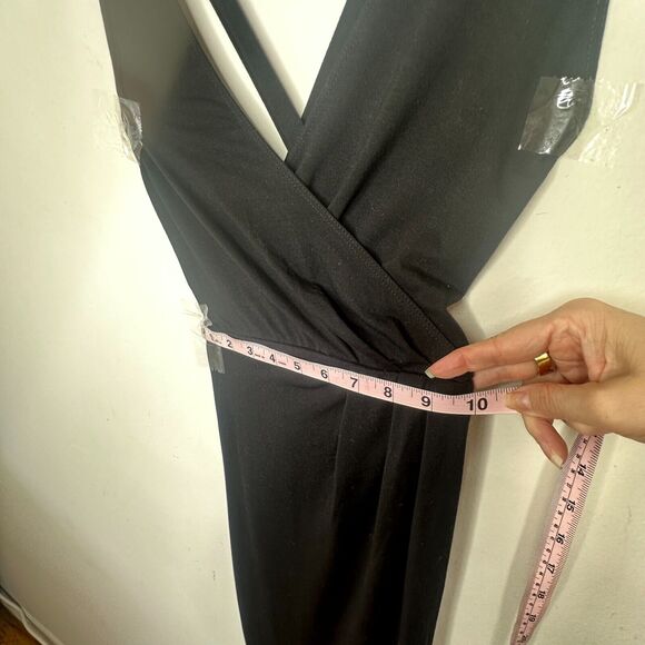 Reformation Sexy Black Vienna Maxi Deep-V Front Criss Cross Back High Slit XS - Picture 13 of 13